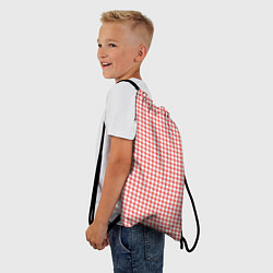 Рюкзак-мешок Шахматка бледно-красный, цвет: 3D-принт — фото 2