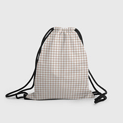 Рюкзак-мешок Шахматка бело-бежевый, цвет: 3D-принт
