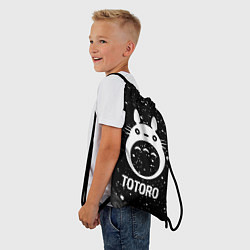 Рюкзак-мешок Totoro glitch на темном фоне, цвет: 3D-принт — фото 2