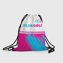 Рюкзак-мешок Subaru neon gradient style: символ сверху, цвет: 3D-принт