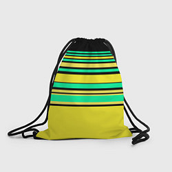 Мешок для обуви Разноцветный черно желтый с зеленым полосатый узор