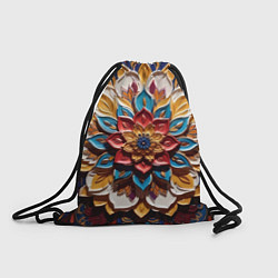 Рюкзак-мешок Цветок масляные краски, цвет: 3D-принт