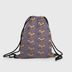 Рюкзак-мешок Деревянные лошадки качалки, цвет: 3D-принт