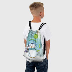 Рюкзак-мешок Новогодний пингвин, цвет: 3D-принт — фото 2