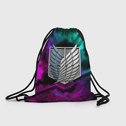 Рюкзак-мешок Атака титанов дракон неоновый, цвет: 3D-принт