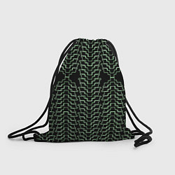 Рюкзак-мешок Неоновая кибер-кольчуга зелёная, цвет: 3D-принт
