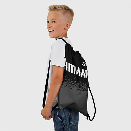 Мешок для обуви Hitman glitch на темном фоне: символ сверху / 3D-принт – фото 3
