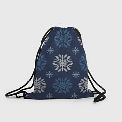 Рюкзак-мешок Снежинки спицами - узоры зимы, цвет: 3D-принт
