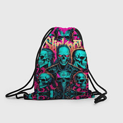 Рюкзак-мешок Slipknot на фоне рок черепов, цвет: 3D-принт