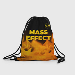 Рюкзак-мешок Mass Effect - gold gradient: символ сверху, цвет: 3D-принт