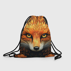 Рюкзак-мешок Лис в стиле фолк-арт, цвет: 3D-принт