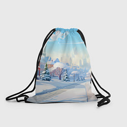Рюкзак-мешок Зимнее предновогоднее настроение, цвет: 3D-принт