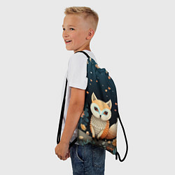 Рюкзак-мешок Фэнтезийная лисичка в лесу фолк-арт, цвет: 3D-принт — фото 2