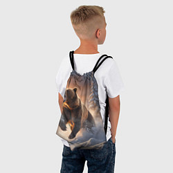 Рюкзак-мешок Бурый медведь в лесу, цвет: 3D-принт — фото 2