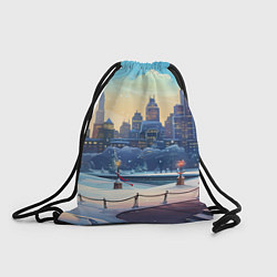 Рюкзак-мешок Зимний большой город, цвет: 3D-принт