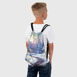 Рюкзак-мешок Тропинка к новогоднему дому, цвет: 3D-принт — фото 2