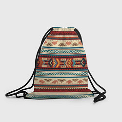 Рюкзак-мешок Этнический паттерн в горизонтальную полоску, цвет: 3D-принт