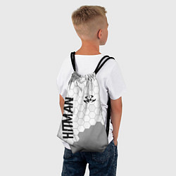 Рюкзак-мешок Hitman glitch на светлом фоне вертикально, цвет: 3D-принт — фото 2