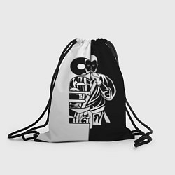 Рюкзак-мешок Kudo черно-белое, цвет: 3D-принт