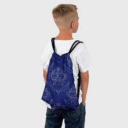 Рюкзак-мешок Лайнарт лотосы на синем - паттерн, цвет: 3D-принт — фото 2