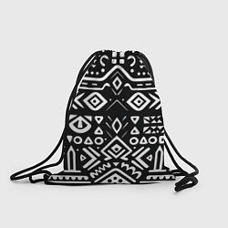 Рюкзак-мешок Черно-белый абстрактный паттерн, цвет: 3D-принт