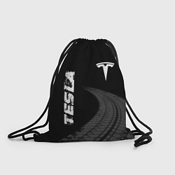Рюкзак-мешок Tesla speed на темном фоне со следами шин вертикал, цвет: 3D-принт