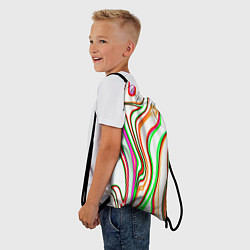 Рюкзак-мешок Разноцветные волнистые линии абстракция, цвет: 3D-принт — фото 2
