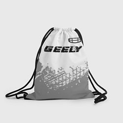 Рюкзак-мешок Geely speed на светлом фоне со следами шин посеред, цвет: 3D-принт