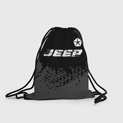 Рюкзак-мешок Jeep speed на темном фоне со следами шин посередин, цвет: 3D-принт