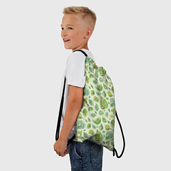 Рюкзак-мешок Акварельные листья с узором, цвет: 3D-принт — фото 2