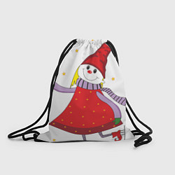 Рюкзак-мешок Гном с новым годом девочка, цвет: 3D-принт