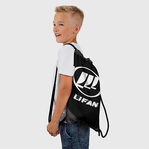 Мешок для обуви Lifan speed на темном фоне со следами шин / 3D-принт – фото 3
