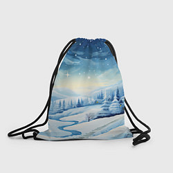 Рюкзак-мешок Новогодняя опушка, цвет: 3D-принт