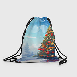 Рюкзак-мешок Большая новогодняя елка, цвет: 3D-принт