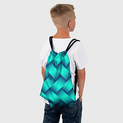 Рюкзак-мешок Бирюзовое переплетение, цвет: 3D-принт — фото 2