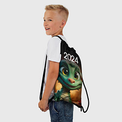 Рюкзак-мешок Зеленый дракончик символ года 2024, цвет: 3D-принт — фото 2