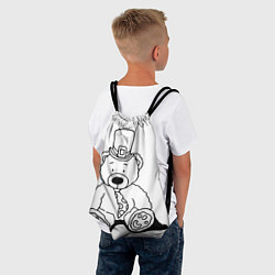 Рюкзак-мешок Игрушечный мишка - лепрекон в шляпе - раскраска, цвет: 3D-принт — фото 2