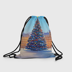 Рюкзак-мешок Новогодняя площадь с елкой, цвет: 3D-принт