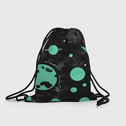 Рюкзак-мешок Чёрно-мятный космос от нейросети, цвет: 3D-принт