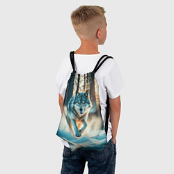 Рюкзак-мешок Волк в темном лесу, цвет: 3D-принт — фото 2