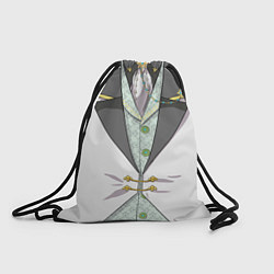 Рюкзак-мешок Белый мультяшный фрак с шейным платком, цвет: 3D-принт