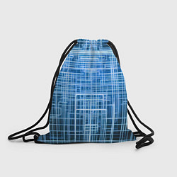 Рюкзак-мешок Синие неоновые полосы киберпанк, цвет: 3D-принт
