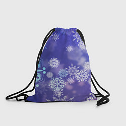 Рюкзак-мешок Крупные снежинки на фиолетовом, цвет: 3D-принт