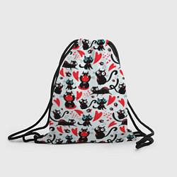 Рюкзак-мешок Смешные любящие кошки, цвет: 3D-принт