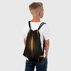 Рюкзак-мешок Неоновый узор черное золото стене, цвет: 3D-принт — фото 2