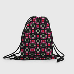 Рюкзак-мешок Красно-черный зеленый геометрический узор, цвет: 3D-принт