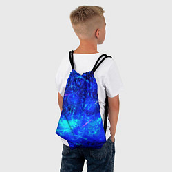 Рюкзак-мешок Синий лёд и снежинки, цвет: 3D-принт — фото 2