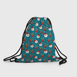 Рюкзак-мешок Дед Мороз и олени, цвет: 3D-принт