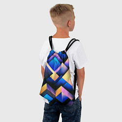 Рюкзак-мешок Неоновые абстрактные горы, цвет: 3D-принт — фото 2