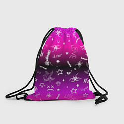 Рюкзак-мешок Тату Лил Пипа на фиолетовом, цвет: 3D-принт